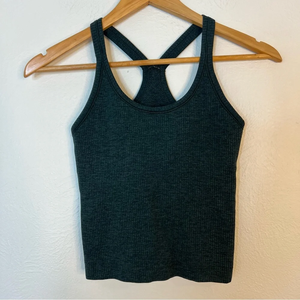 Dark Green Lululemon Ribbed Tank Top - Picture 3 of 5